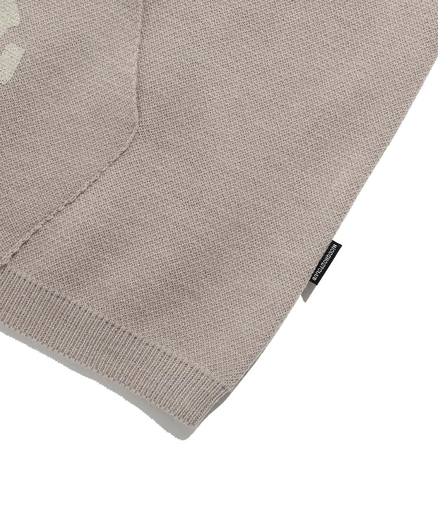 NICEGHOSTCLUB Even The Devil Knit Hoodie_Beige(Ng2Esuk610A)