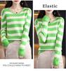 2025 Autumn/Winter Women's Mink Cashmere Color Block Round Neck Sweater – Hollow Out, Warm, Loose Fit