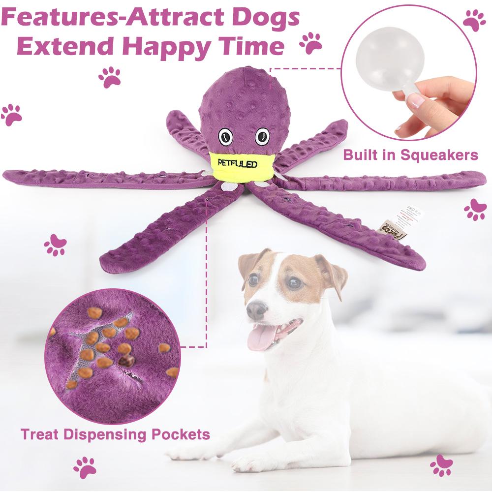 Christmas gift dog educational toys, octopus leaky food toys, games interactive puppy toys chew toys slow food games