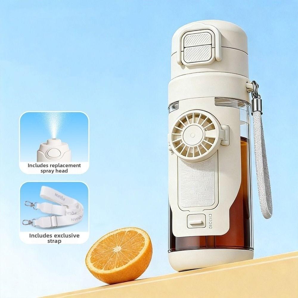 Ventilatore Spray Idratante a Doppio Uso Tazza Ventilatore Staccabile Ventilatore Borraccia Borraccia Sportiva Viaggio