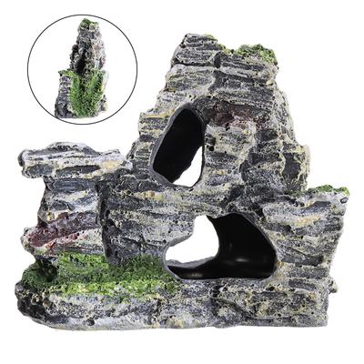 Akvárium Skalka Krajina Skalka skrývá jeskynní strom Ornament Dekorace akvária