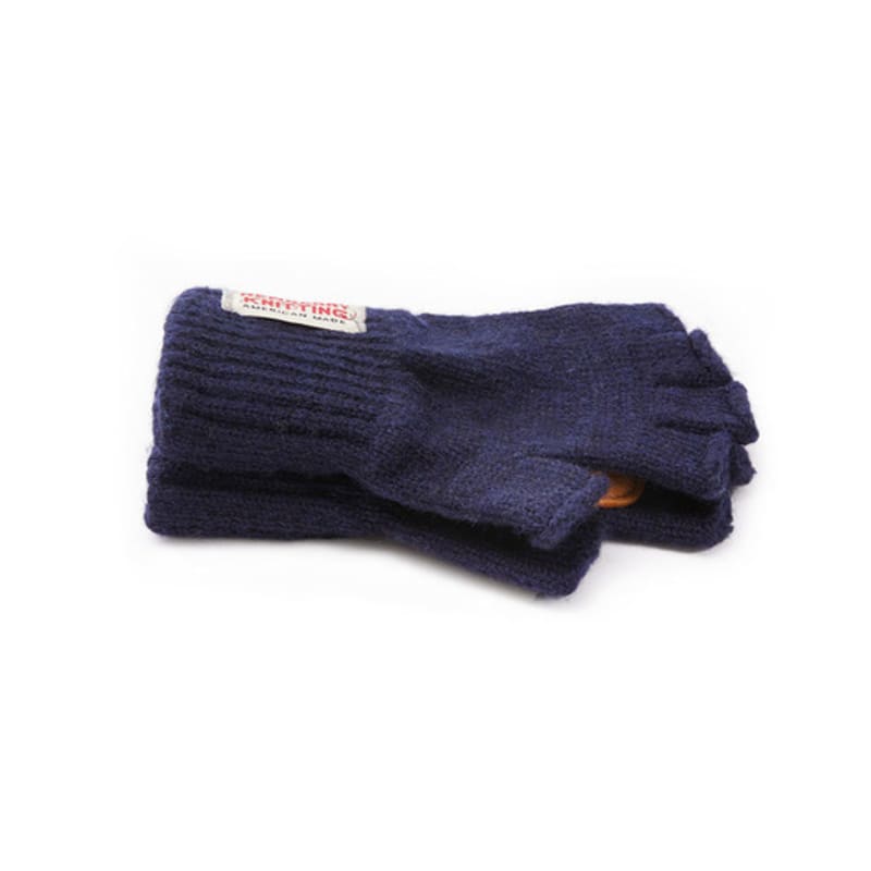 NEWBERRY KNITTING Deerskin Fingerless Gloves - Navy