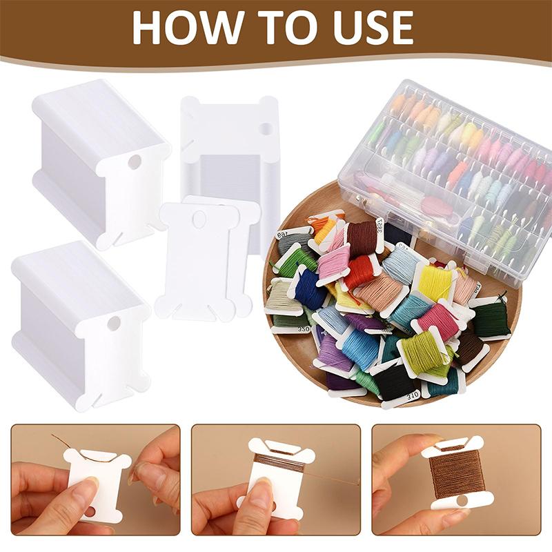 Manual Winding Machine Line Board Set For Wool Spinning Yarn,200 Pcs Embroidery Floss Bobbins