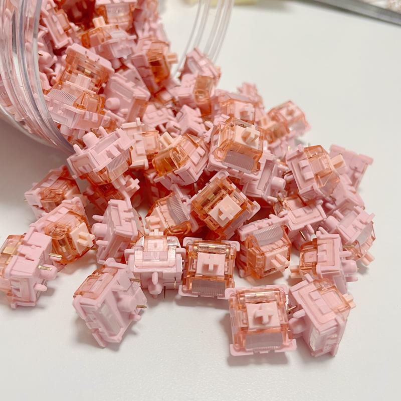 LEOBOG Stille Schalter Mechanische Tastatur Lineare Schalter 5-Pin Vorgeschmiert POM Benutzerdefinierte Leise Baumwollbonbon MX Schalter F75 F87