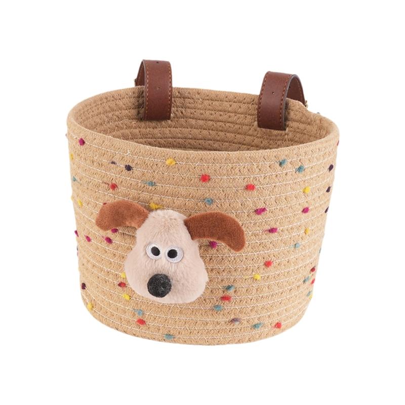 Kids Bike Basket Front Decoration Child Scooters Front Storage Panniers Basket for Mountain Cycling and Playtimes