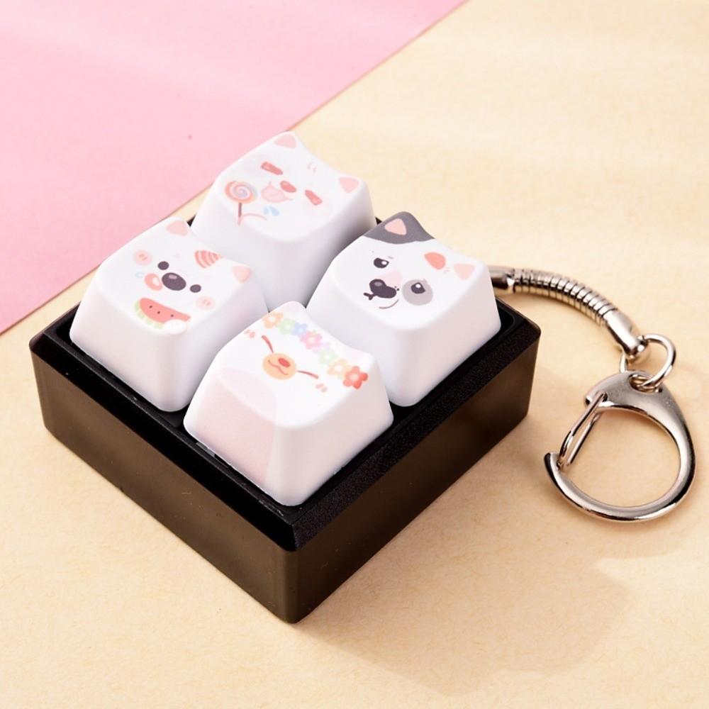 Kawaii Fidget Toy Keychain Relax Button Mechanical Keyboard Keying Puppy Fans