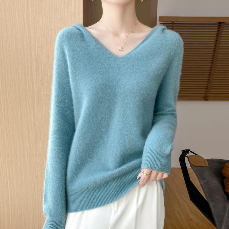 Women's Cashmere Sweater Qinghe Cashmere 30% Cashmere 70% Wool Autumn and Winter Pullover Warm and Fashionable