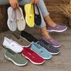 Women'S Shoes 2025 New Style, Breathable Knitted Shoes for Women, Trendy Lace-Up Sports Shoes for Cross-Border Trade