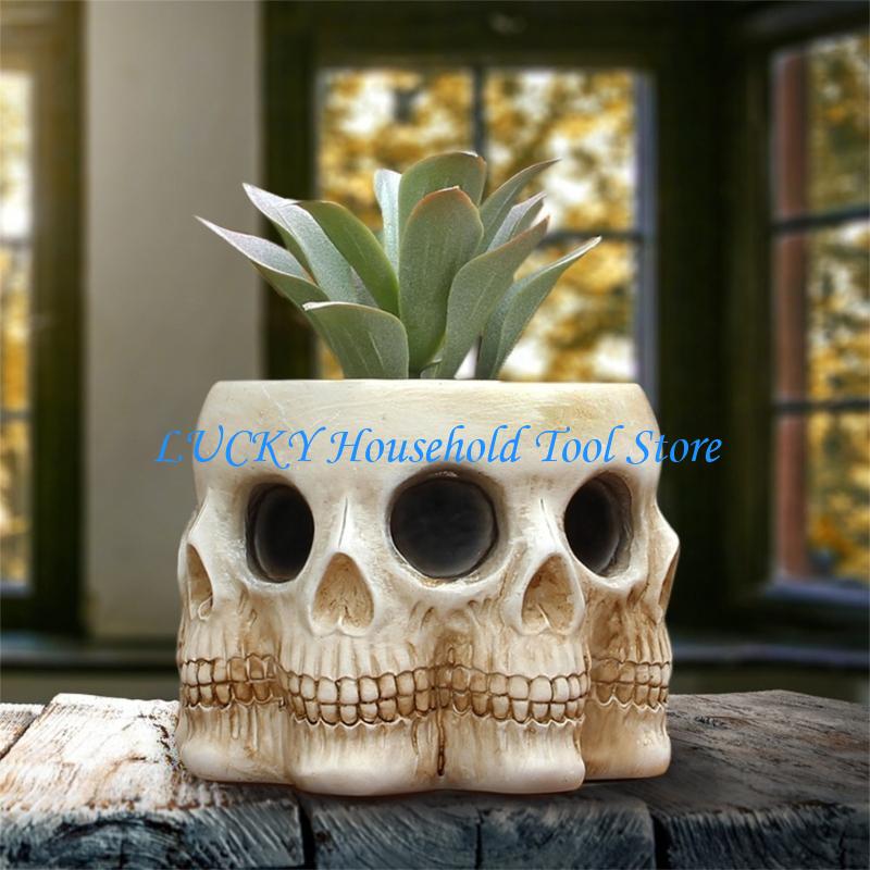 J0MC Skull Planter for Flowers Indoor and Outdoor Succulents Plant Skull Plant Planter Pots Flower Pots Garden Decorations China Mainland