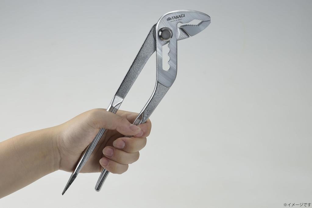 Takagi Wasserpumpenzange mit 250 mm Hergestellt in Verstellbar Hält Rohre bis zu 51 mm Außendurchmesser Sicher Flachkopf Sanitärwartungsschraubendreher, TKWP-250, Japan,