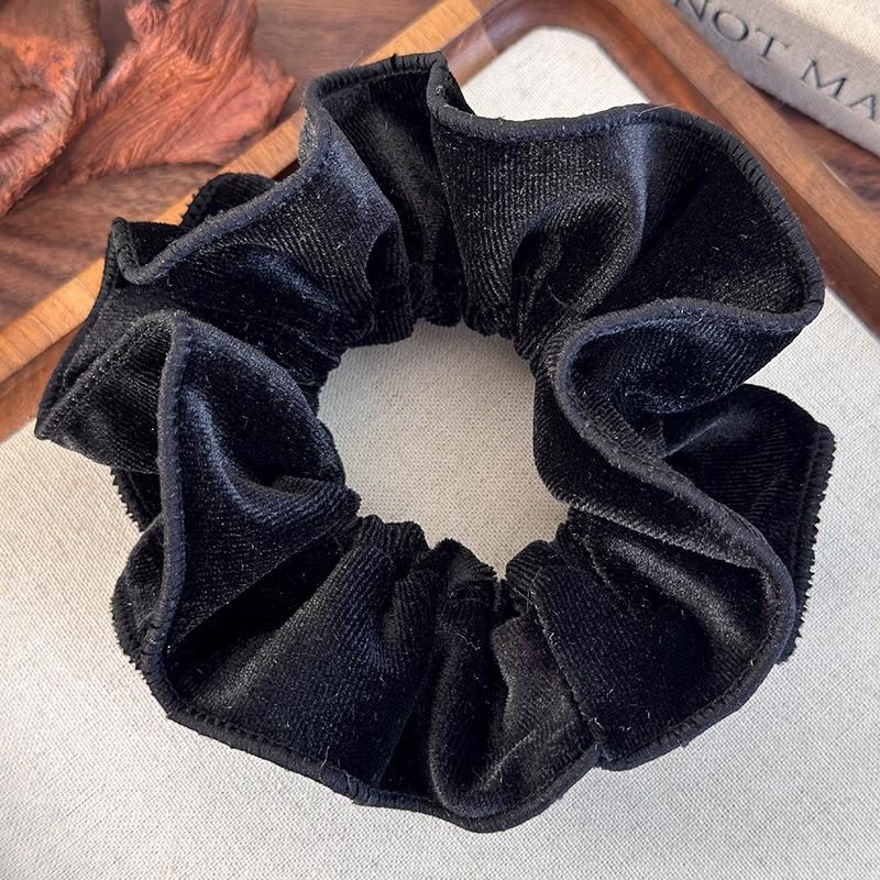 

Осень Зима Однотонный Бархат Рюши Резинки для Волос Повязки на Голову для Женщин Темперамент Веревка для Волос Женская Резинка Головной Убор