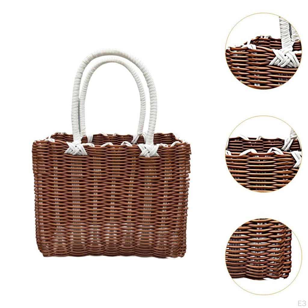 Basket with Handle, for Storage And Decoration, Woven Baskets Cosmetics
