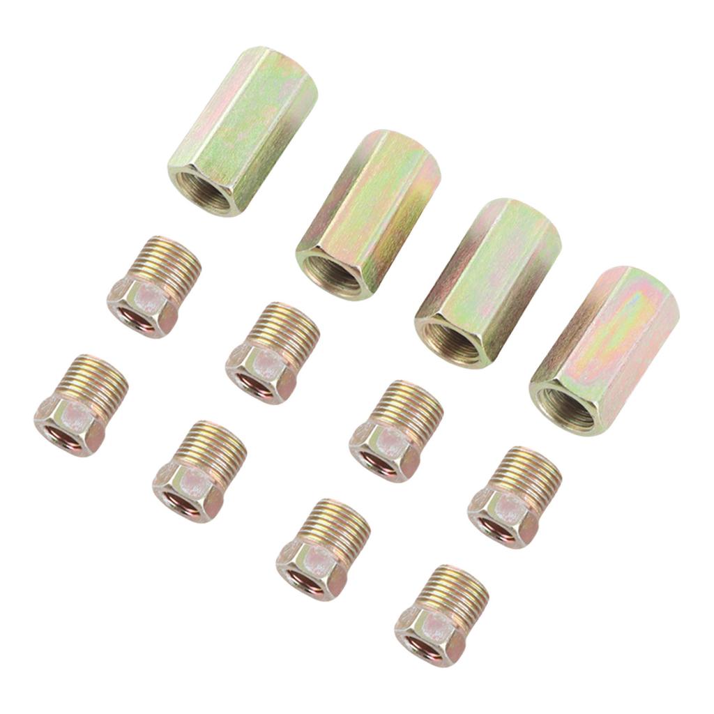 12 stuks 7/16 inch-24 Schroefdraad Remleiding Fittingen Assortiment Messing Auto Accessoires voor 1/4 inch Remleiding