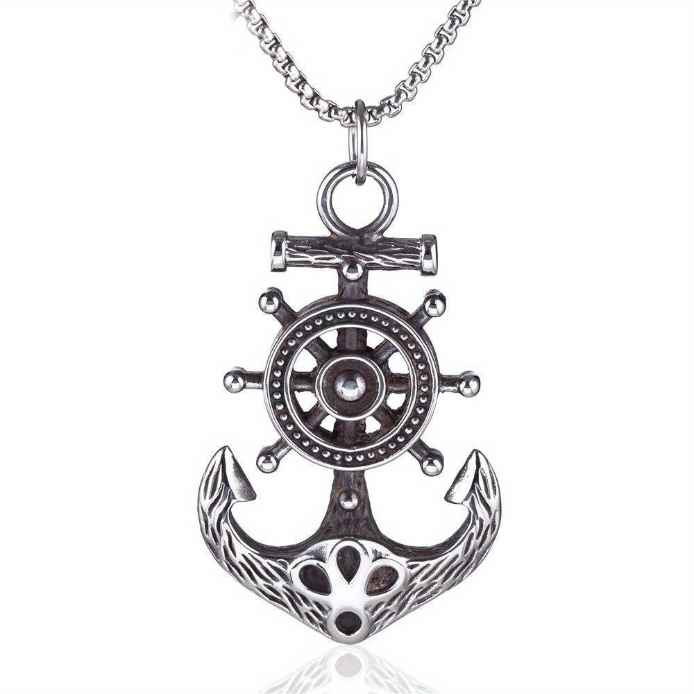 European and American Retro Pirate Anchor Men's Hip-hop Long Accessories Sweater Chain Necklace Pendant