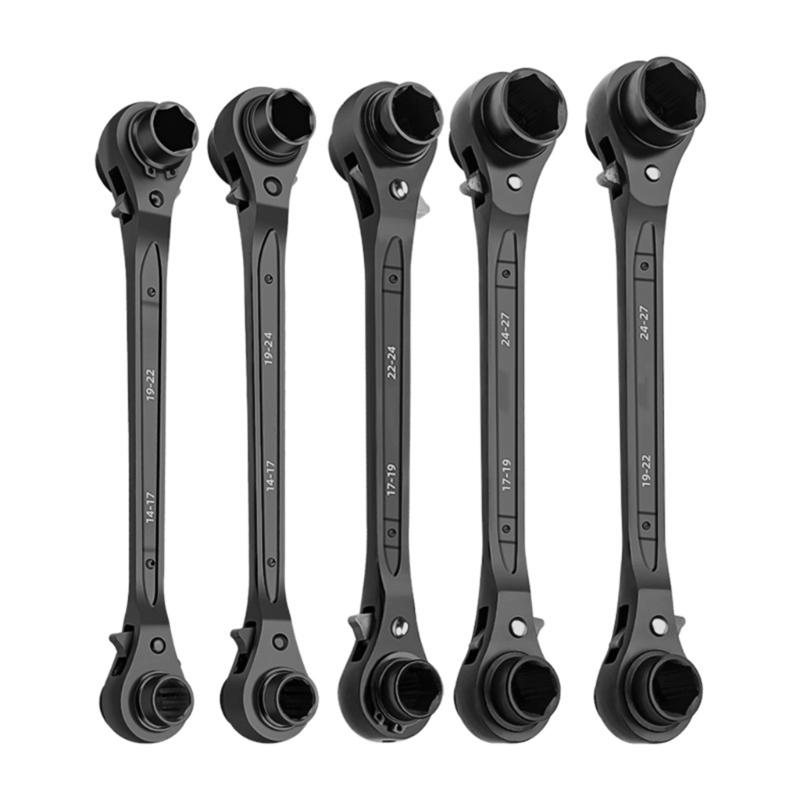 2-Wege-umkehrbarer Steckschlüssel Doppelkopfkonfiguration 4 Funktionsmodi Ergonomischer Griff Professionelles Werkzeug