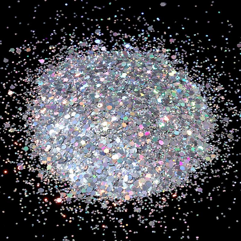 10g Holographic Hexagon Chunky Glitter Epoxy Resin Filler Flakes Laser Sparkly Sequins for DIY Epoxy Resin Nail Art Fillings