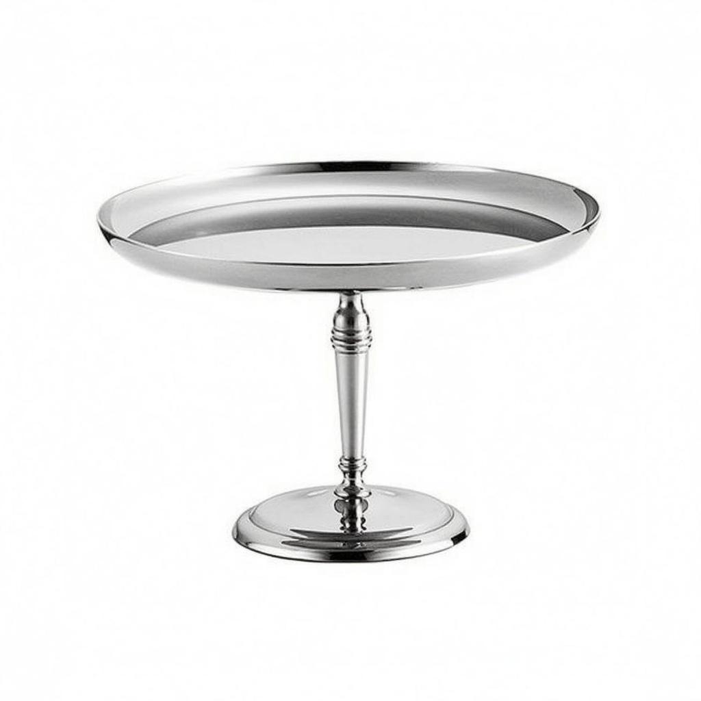 Mirror-Polished Dessert Stand Circular Base Stainless Steel