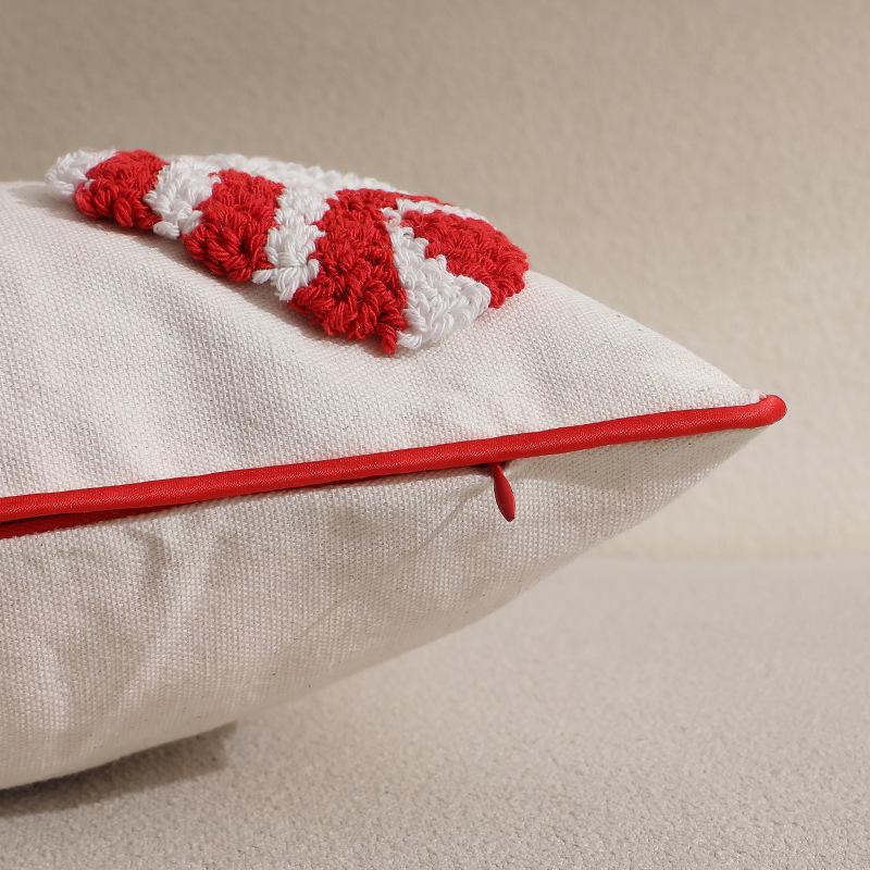 Modern Simple Christmas Tufted Pillow Cover, Loop Velvet Piping Three-dimensional Pillow Cover, Pillow Cover