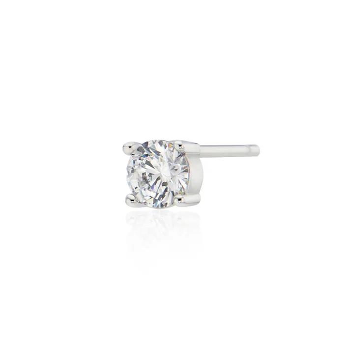 [White gold] Basic Cubic Earrings (L)