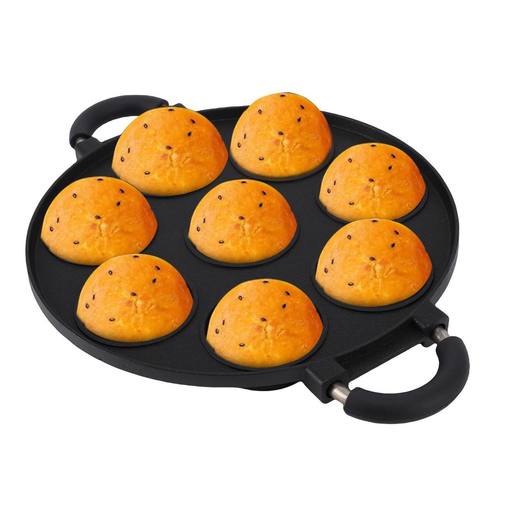 Egg Frying Pan 8 Hole Design Multifunctional Non Stick Egg Pancake Steak Pan for Travel Camping
