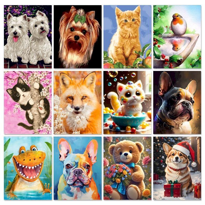 CHENISTORY Modern Painting By Numbers For Adults Animals Flower Coloring By Numbers Diy Set Living Room Decoration Unique Gift