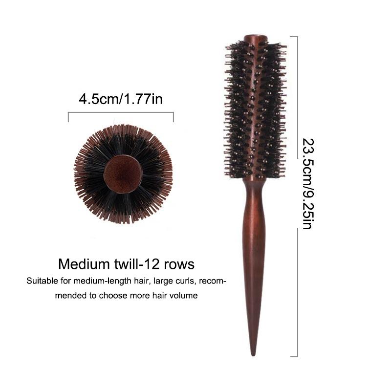 10/12/14Rows Anti Static Wood Boar Bristle Hair Round Brush Hair Dryer Styling Tool Teasing Brush For Hair Curly Comb Hair Brush