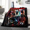 Terrifier Horror Print Flannel Blanket High Quality Warm Comfortable Cover for All Seasons Perfect for Gifts Home Decor