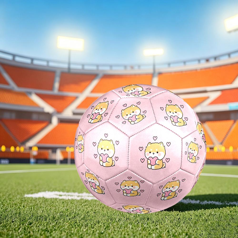 1pc Cute Heart Love Size 5 Soccer Ball Professional Match Training Football Indoor &Outdoor Sports Ball Training Ball Lightweight Durable y99