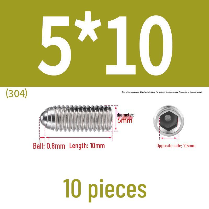 Stainless Steel Ball Plunger Set: M2.5-M16 Ball Screw Positioning Spring Plunger
