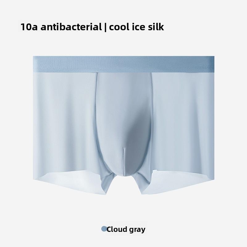 Plus Size Men's Summer Ultra Thin Ice Silk Breathable Antibacterial Crotch Briefs