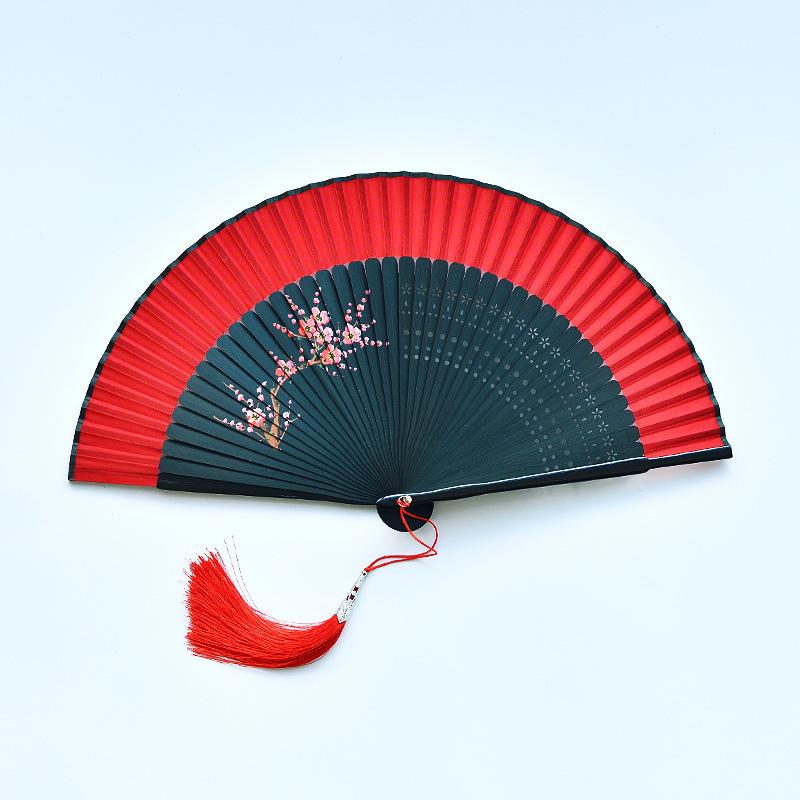 Red Dancing Fan: Classical Chinese Style Folding Fan, Easy-Open Hanfu Accessory