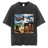 Bombardiro Crocodilo Crocodile Plane Bomber Funny Meme Washed Vintage T-shirt Men Women Casual Italian Brainrot Humor Style Tees