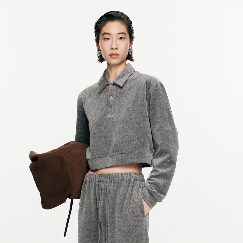 JNBY 24 Autumn Polo Collar Pullover Sweatshirt