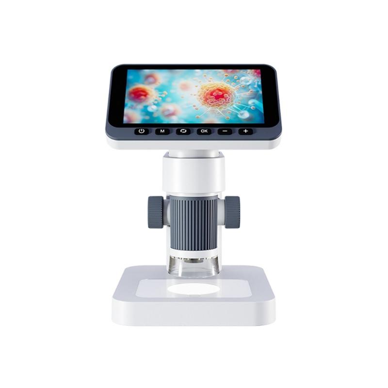 MXLA Childrens Discovery Microscope Highlighting Screen 720P Camera Triplicate Approaches And Rechargeable Battery For Play