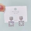European and American Temperament Super Flash Geometric Diamond-encrusted S911 Earrings Exaggerated Earrings Versatile Accessories Long Stud Earringss