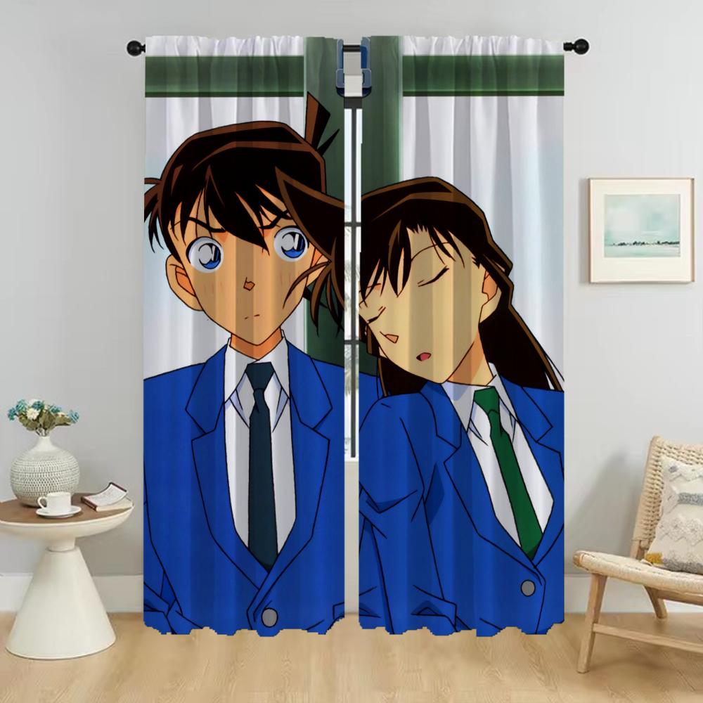 Conanes Home Interior Curtains for Camera Living Room Curtain Partition Halloween Decoration Tulle for Bedroom Curtains 2 Pieces