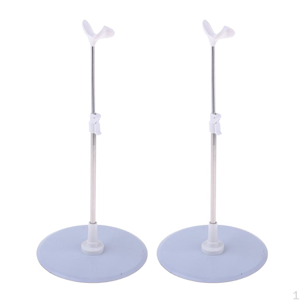 2 Pack Adjustable Doll Stand Support with Base /3 1/4 Dolls Decoration