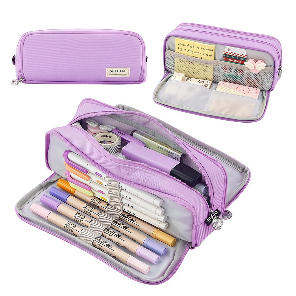 Large-capacity pen case, portable pen case, spacious storage space durable and beautiful, a necessity for students and offices