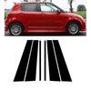 6PCS Polished Pillar Posts For Suzuki Swift 5-Door 2005 2006 2007 2008 2009 2010 2011 2012 2013-2016 Door Window Trim Stickers