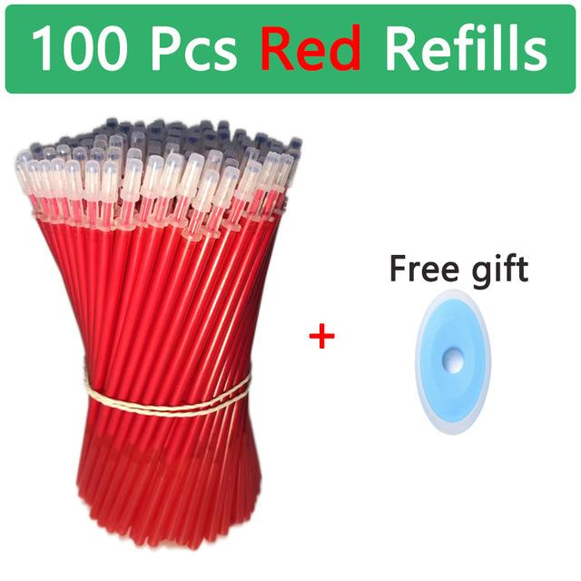 100 Pcs/set Erasable Gel Pen Refill Blue Black and Red Easy-to-erase Pen Refill Water Pen Quick-drying Erasable Pen Refill