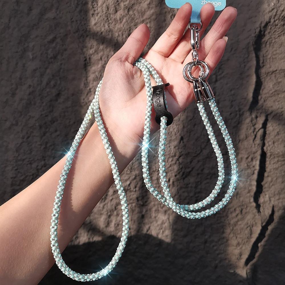 Long Style Glitter Rhinestone Phone Lanyard Hanging Cord Mobile Phone Chain Phone Case Accessories
