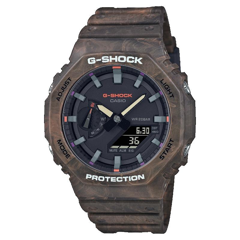 

Casio G-SHOCK Men s Resin 200M Water Resistant Analog Shock Resistant Quartz Watch GA-2100FR-5A коричневый