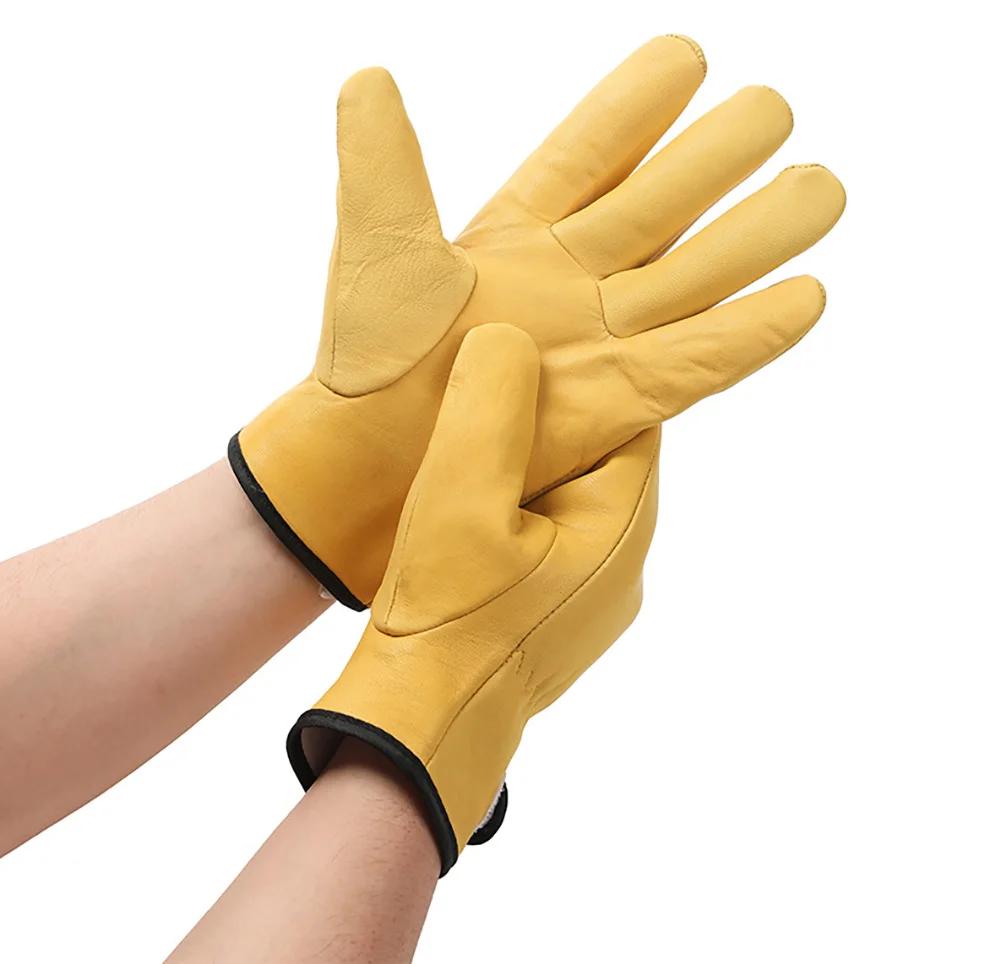 Work Gloves Sheepskin Leather Workers Work Welding Safety Protection Garden Sports Motorcycle Driver Wear-resistant Gloves