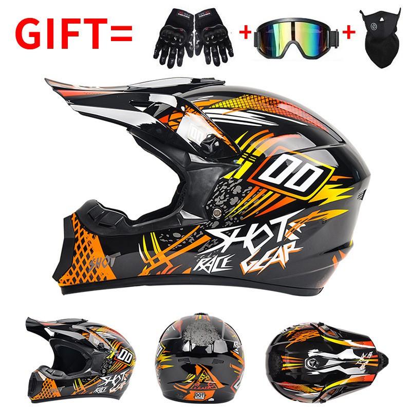 DOT Certified Full Face Off-Road Motorcycle Helmet Dirt Bike ATV Trail Riding Safety Gear