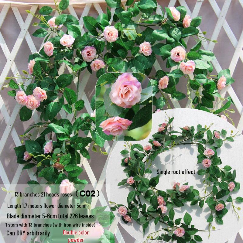 Artificial Rose Vine Hanging Decor for Walls and Ceilings