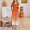 Women's Casual Printed Round Neck Loose Fit Short Sleeve Tee and Loungewear Set