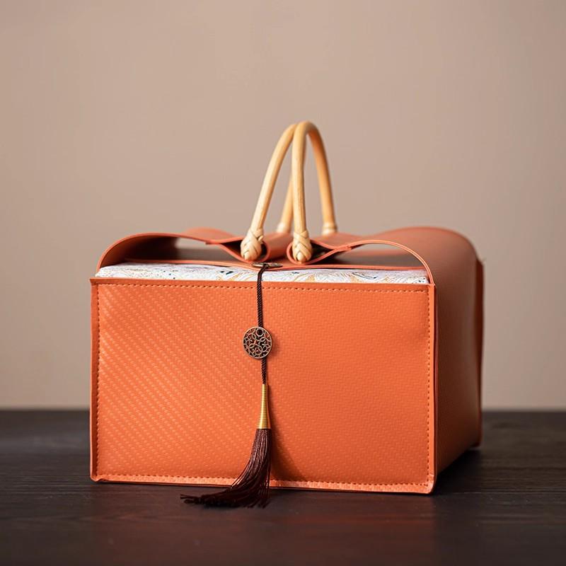 Empty Leather Gift Box for Holidays - Luxury Storage Box for Nuts, Candy, Jewelry - Christmas New Year Festival Present