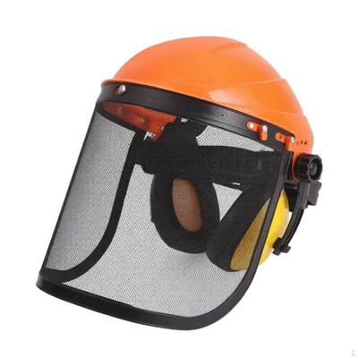 Casco Cortasetos Visión Amplia con Malla Protectora Facial Banda para la Cabeza Ajustable Protección para la Cabeza para