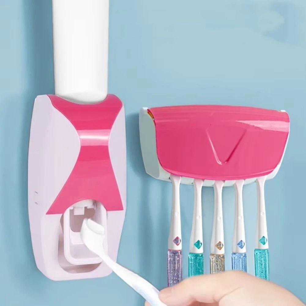 2Pcs/Se Automatic Toothbrush Holder Set Wall Mounted Toothbrush Storage Rack  Bathroom Tools