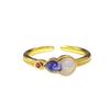 Medieval Vintage Enamel Oil Drop Gourd Open Ring French Retro Court Style Ring Light Luxury Premium Ring